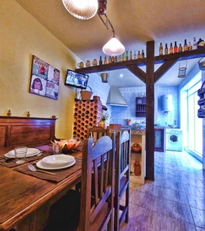 vista general de la cocina/comedor